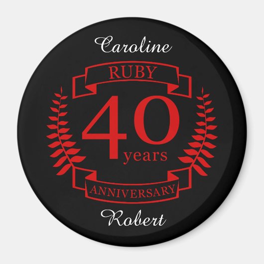 40周年結婚RUBY マグネット (正面)