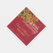 40周年記念お祝いを結婚パーソナライズ スタンダードランチョンナプキン (角)