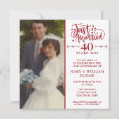 40周年記念たった今結婚しました結婚の写真広場 招待状 (正面)