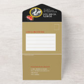 40周年記念の結婚パーティー ルビーレッドのリング オールインワン招待状 (外側)