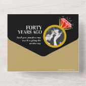 40周年記念の結婚パーティー ルビーレッドのリング オールインワン招待状 (裏面)