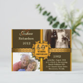 40周年記念の結婚式招待状と写真 出欠カード (スタンド正面)