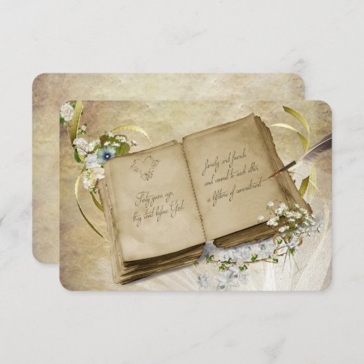 40周年記念の誓い更新への出欠返信 招待状 (正面/裏面)