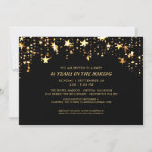 40周年記念の過去と現在 フォト 黒と金 招待状 (裏面)