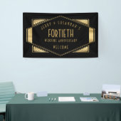 40周年記念アールデコ金ゴールドブラック 横断幕 (トレードショー)