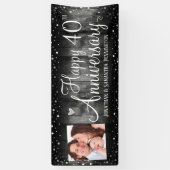 40周年記念ウッド素朴フォトシルバー紙吹雪 横断幕 (縦)