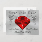 40周年記念カードの保存パーソナライズされた 案内ポストカード (正面/裏面)