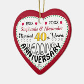 40周年記念ギフトハート型クリスマス セラミックオーナメント (左)