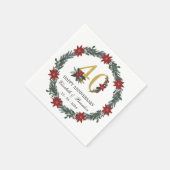 40周年記念クリスマスナパーソナライズされたプキンス スタンダードカクテルナプキン (角)