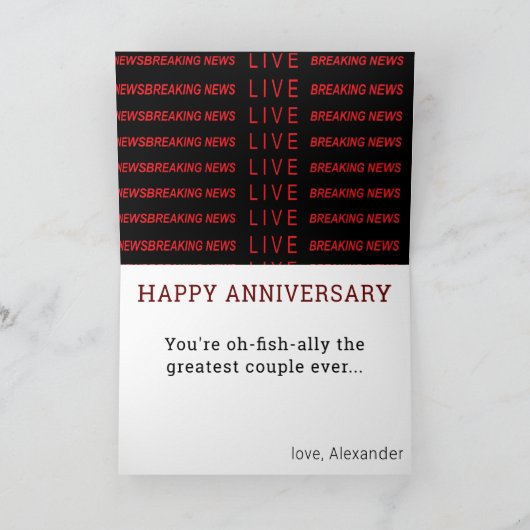 40周年記念テレビおもしろいニュース素晴らしい カード (内部)