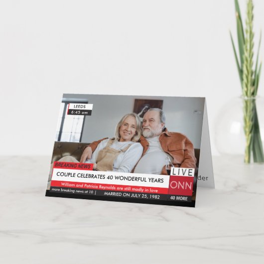 40周年記念テレビおもしろいニュース素晴らしい カード (正面)