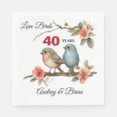 40周年記念ナプキパーソナライズされたンス スタンダードランチョンナプキン (正面)