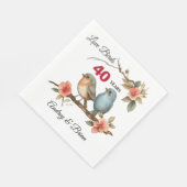 40周年記念ナプキパーソナライズされたンス スタンダードランチョンナプキン (角)