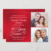 40周年記念ハートイヤーズ フォーエバーの2枚の写真 招待状 (正面/裏面)