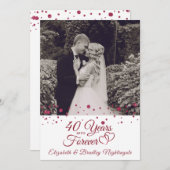 40周年記念ハート YEARS INTO FOREVER フォト 招待状 (正面/裏面)