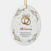 40周年記念パーソナライズされたカップルのクリスマス セラミックオーナメント (右)