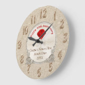 40周年記念パーソナライズされたギフトルビー ラージ壁時計 (傾斜)