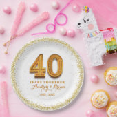 40周年記念パーソナライズ ペーパープレート (パーティー)
