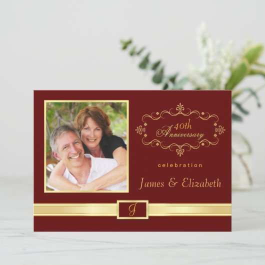 40周年記念パーティーのカスタマイズ招待状 招待状 (スタンド正面)