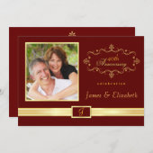 40周年記念パーティーのカスタマイズ招待状 招待状 (正面/裏面)