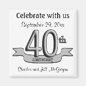 40周年記念パーティーの好意を保存 マグネット (正面)