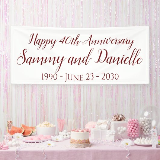 40周年記念パーティーバナーの装飾 横断幕 (パーティー)