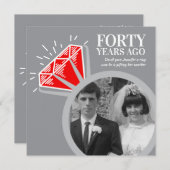 40周年記念パーティールビーリング今すぐ写真 招待状 (正面/裏面)