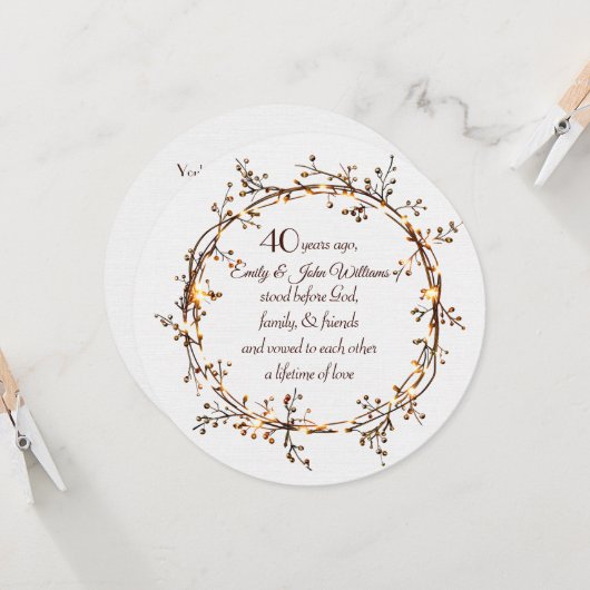 40周年記念パーティー白熱［赤熱］光を放つオータムベリーリース 招待状 (正面/裏面インサイチュ)