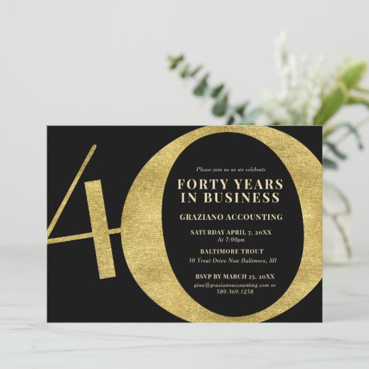 40周年記念ビジネスパーティー 40th Anniversary 招待状 (スタンド正面)