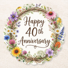 40周年記念フラワー ペーパーコースター