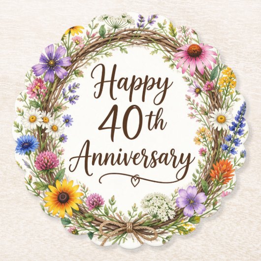 40周年記念フラワー ペーパーコースター (正面)