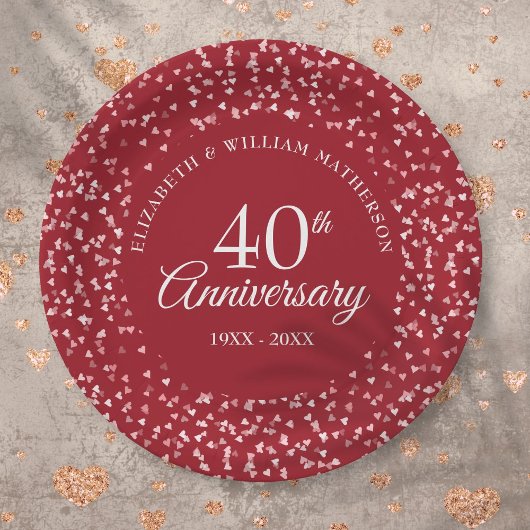 40周年記念ラブハートの紙吹雪 ペーパープレート