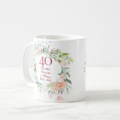 40周年記念ルビーの結婚式 カントリー フローラル コーヒーマグカップ (正面左)
