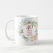 40周年記念ルビーの結婚式 カントリー フローラル コーヒーマグカップ (左)