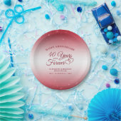 40周年記念ルビーハートが永遠に ペーパープレート (パーティー)