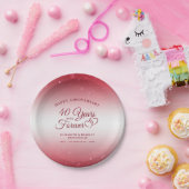 40周年記念ルビーハートが永遠に ペーパープレート (パーティー)