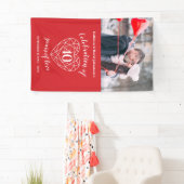 40周年記念ルビーハートパーソナライズされた写真 横断幕 (インサイチュ)