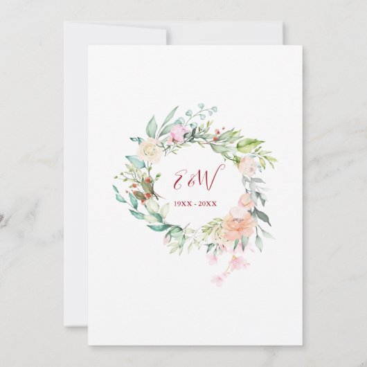 40周年記念ルビーハートフローラモノグラム 招待状 (裏面)