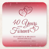 40周年記念ルビーハート40年 スクエアペーパーコースター (正面)