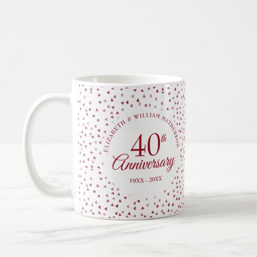 40周年記念ルビーハート コーヒーマグカップ (左)