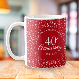 40周年記念ルビーハート コーヒーマグカップ