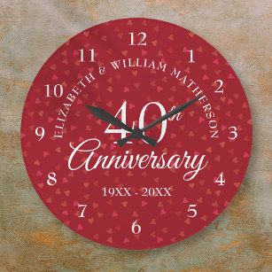 40周年記念ルビーハート ラージ壁時計