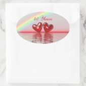 40周年記念ルビーハート 楕円形シール (バッグ)