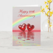 40周年記念ルビーハート（背が高い） カード (黄色い花)