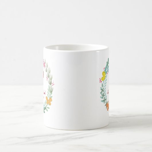 40周年記念ルビーフローラバタフライリース コーヒーマグカップ (中央)