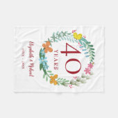 40周年記念ルビーフローラバタフライリース フリースブランケット (正面(横))