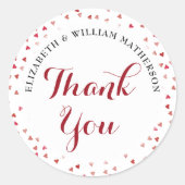 40周年記念ルビーラブハートありがとう ラウンドシール (正面)