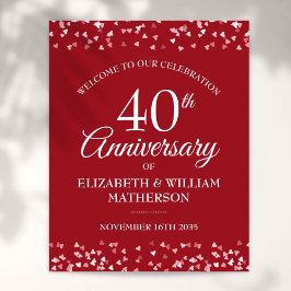 40周年記念ルビーラブハートウェルカムサイン ポスター