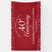 40周年記念ルビーラブハート紙吹雪歓迎 横断幕 (縦)