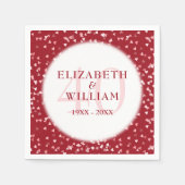 40周年記念ルビーラブハート紙吹雪 スタンダードカクテルナプキン (正面)